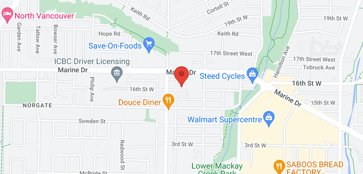 map of 307 1182 W 16TH STREET